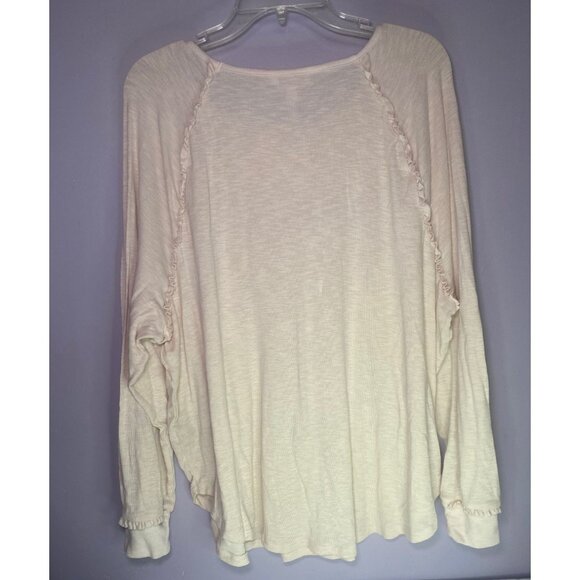 Lauren Conrad XXL Cream Long Sleeve Ruffled Women's Top - Picture 6 of 6